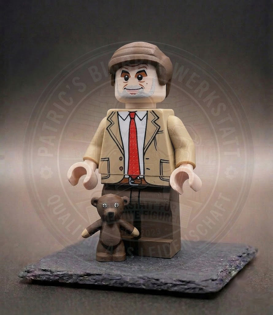 Mr. Bean BigBrix Figur Klemmbaustein mit Teddybär