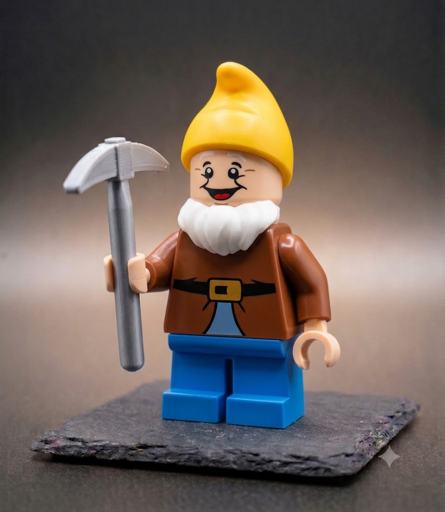 Glücklich Schneewittchen Zwerg BigBrix Figur Klemmbaustein