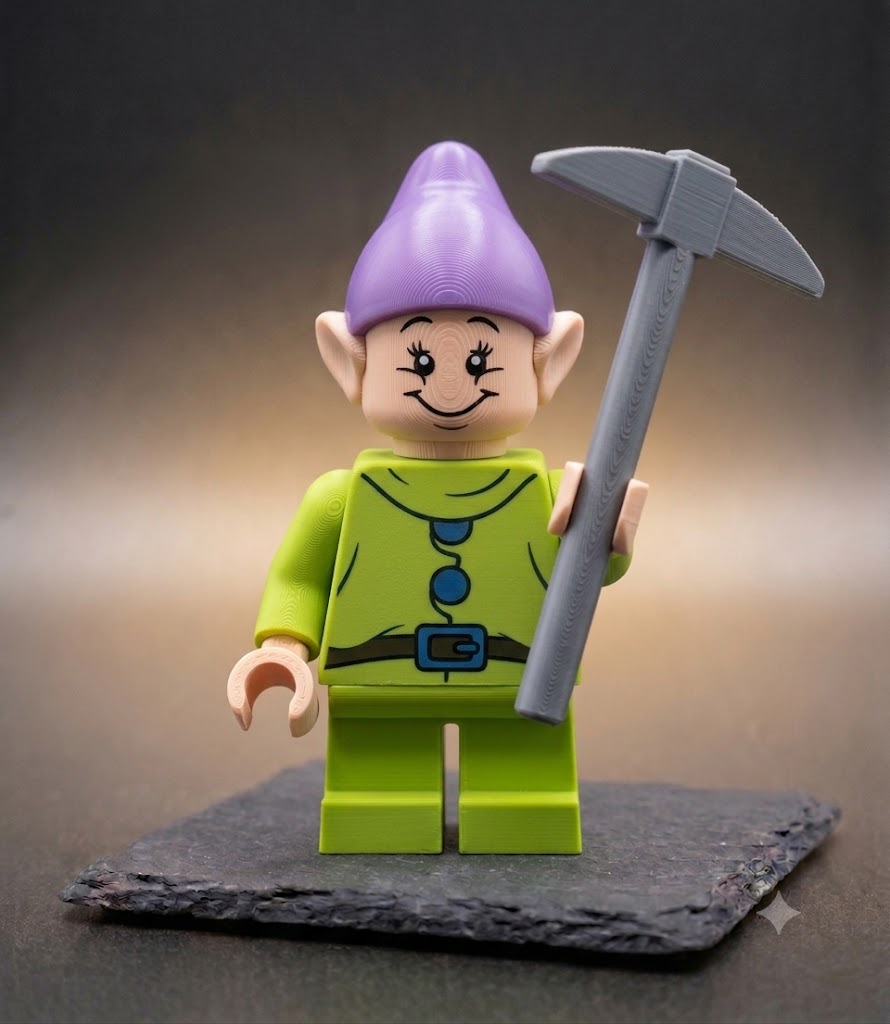 Dumm Schneewittchen Zwerg BigBrix Figur Klemmbaustein