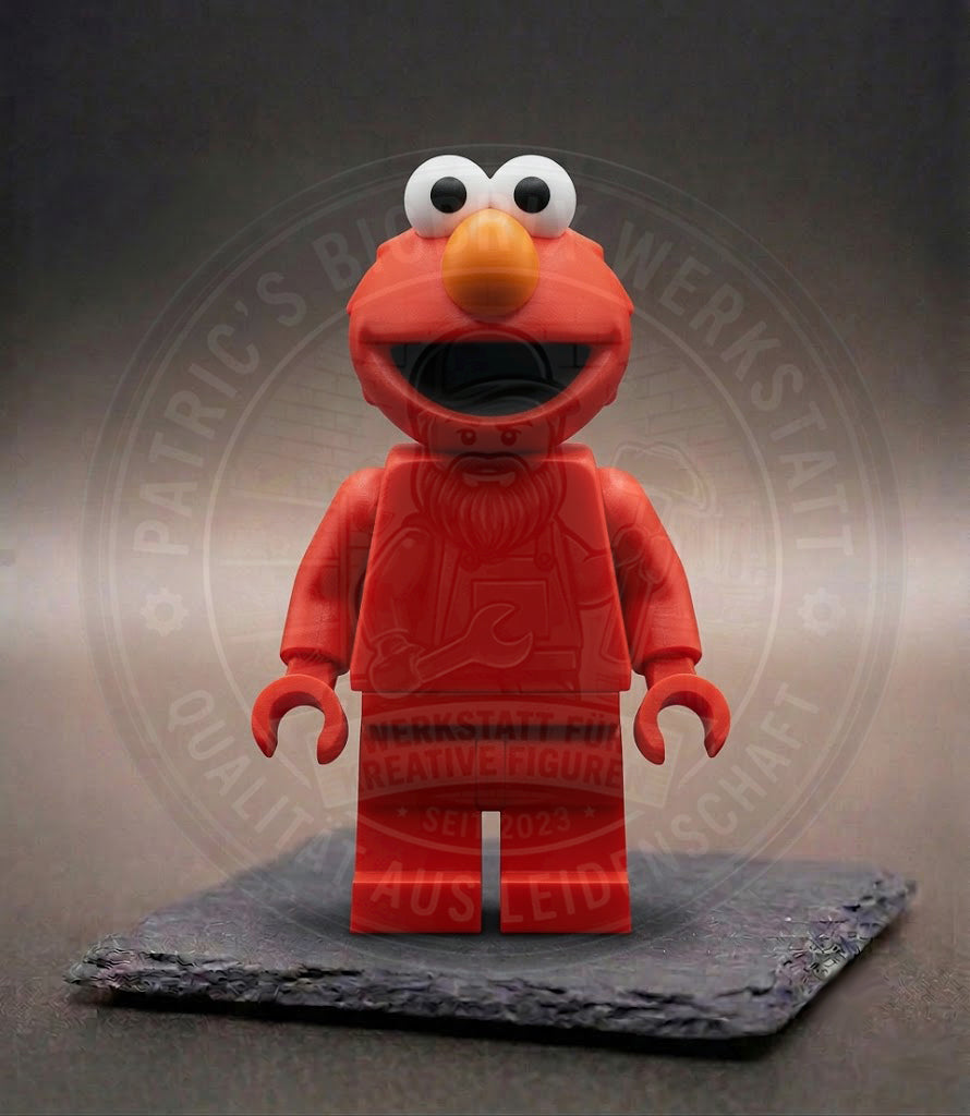Elmo Sesamstraße BigBrix Figur Klemmbaustein rotes Monster