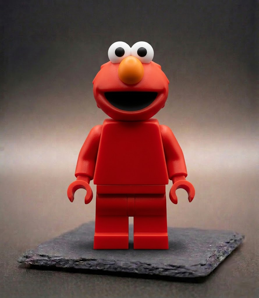 Elmo Sesamstraße BigBrix Figur Klemmbaustein rotes Monster