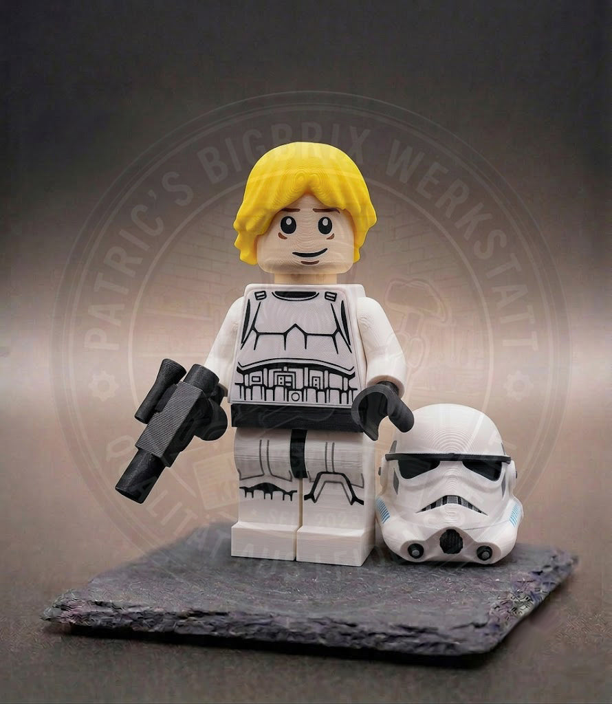 Luke Skywalker Stormtrooper Outfit Star Wars BigBrix Figur Klemmbaustein