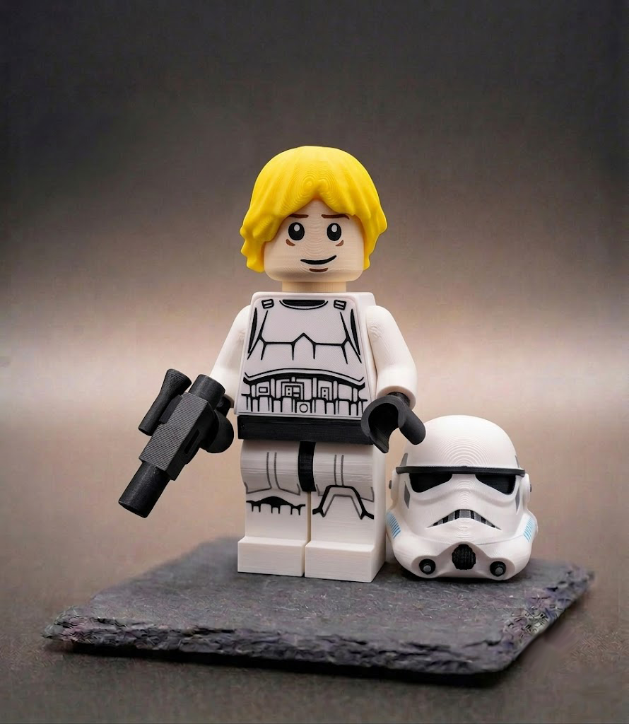 Luke Skywalker Stormtrooper Outfit Star Wars BigBrix Figur Klemmbaustein