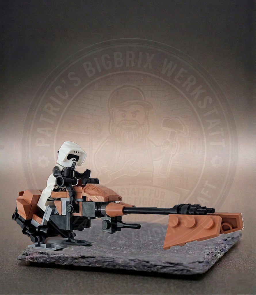 Speederbike Scout Trooper Star Wars BigBrix Figur Klemmbaustein Endor